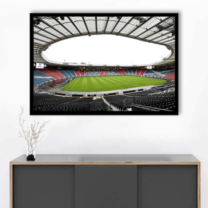 Empty Hampden Park, Stadium Canvas, Sport Art, Gift for him, Framed Art Print Wall Decor, Picture Framed