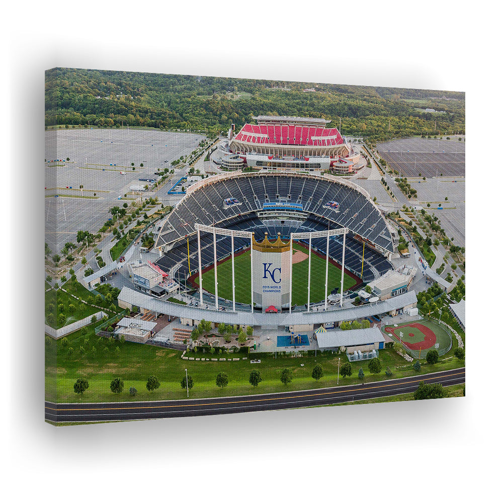Empty Kauffman Stadium, Stadium Canvas, Sport Art, Gift for him, Man Cave Decor, Art Print, Canvas Print Wall Art