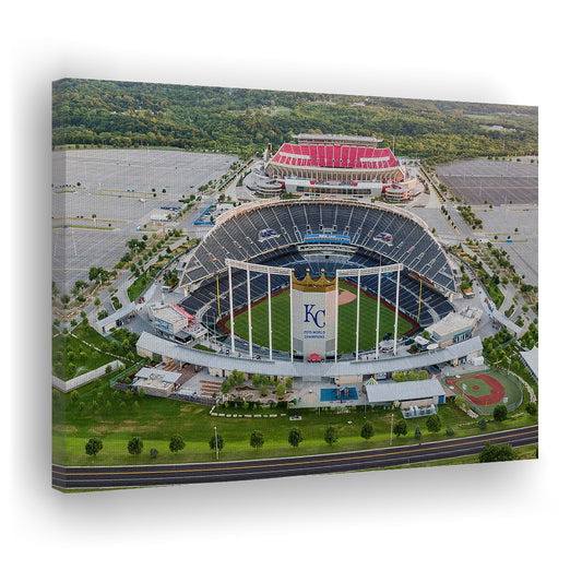 Empty Kauffman Stadium, Stadium Canvas, Sport Art, Gift for him, Man Cave Decor, Art Print, Canvas Print Wall Art