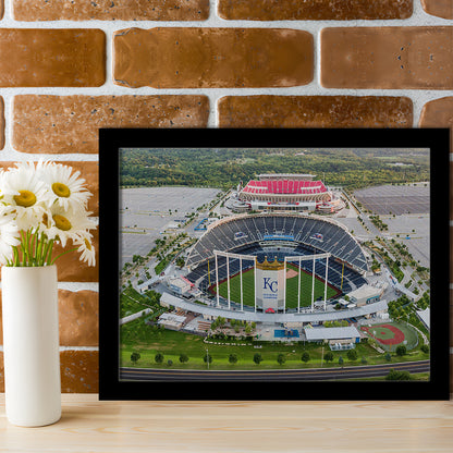 Empty Kauffman Stadium, Stadium Canvas, Sport Art, Gift for him, Framed Art Print Wall Decor, Picture Framed
