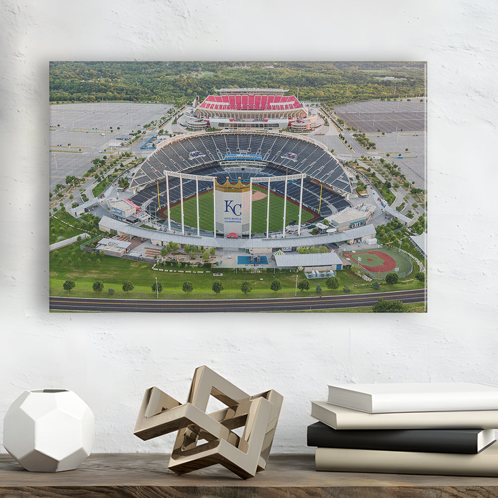 Empty Kauffman Stadium, Stadium Canvas, Sport Art, Gift for him, Man Cave Decor, Art Print, Canvas Print Wall Art