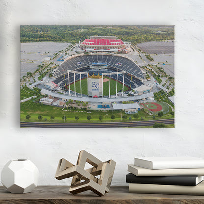 Empty Kauffman Stadium, Stadium Canvas, Sport Art, Gift for him, Man Cave Decor, Art Print, Canvas Print Wall Art