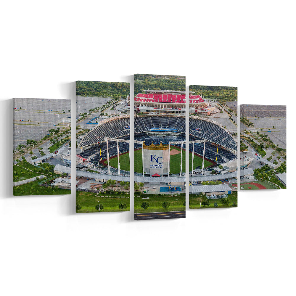 Empty Kauffman Stadium, Stadium Canvas, Sport Art, Gift for him, 5 Panel, Large Canvas, Canvas Print Wall Art