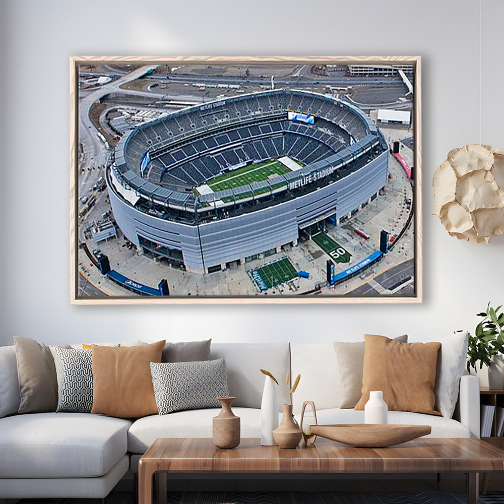 Empty MetLife Stadium, Stadium Canvas, Sport Art, Framed Canvas Print Wall Art, Floating Frame