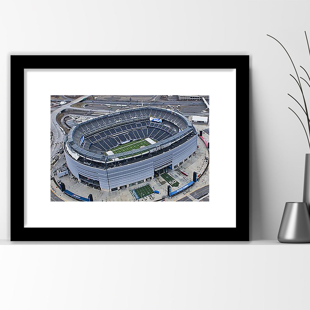 Empty MetLife Stadium, Stadium Canvas, Sport Art, Gift for him, White Border Framed Art Print Wall Decor