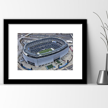 Empty MetLife Stadium, Stadium Canvas, Sport Art, Gift for him, White Border Framed Art Print Wall Decor