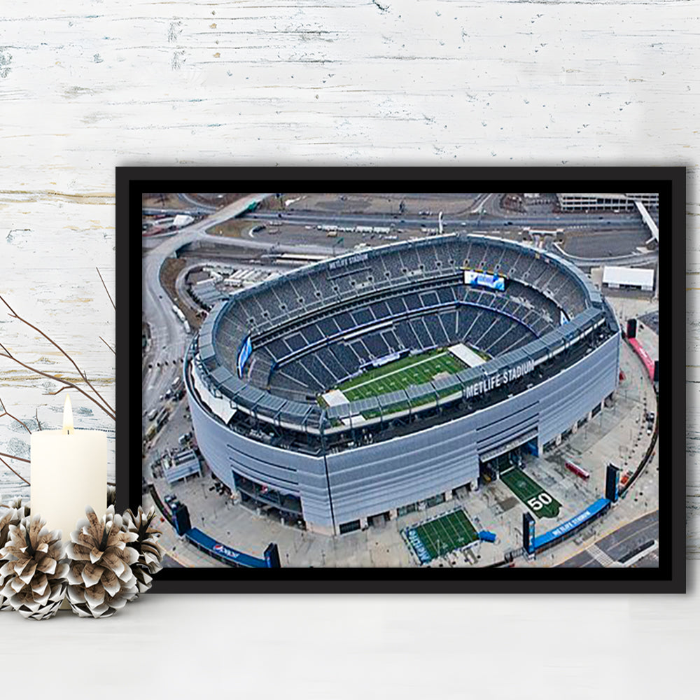 Empty MetLife Stadium, Stadium Canvas, Sport Art, Framed Canvas Print Wall Art, Floating Frame