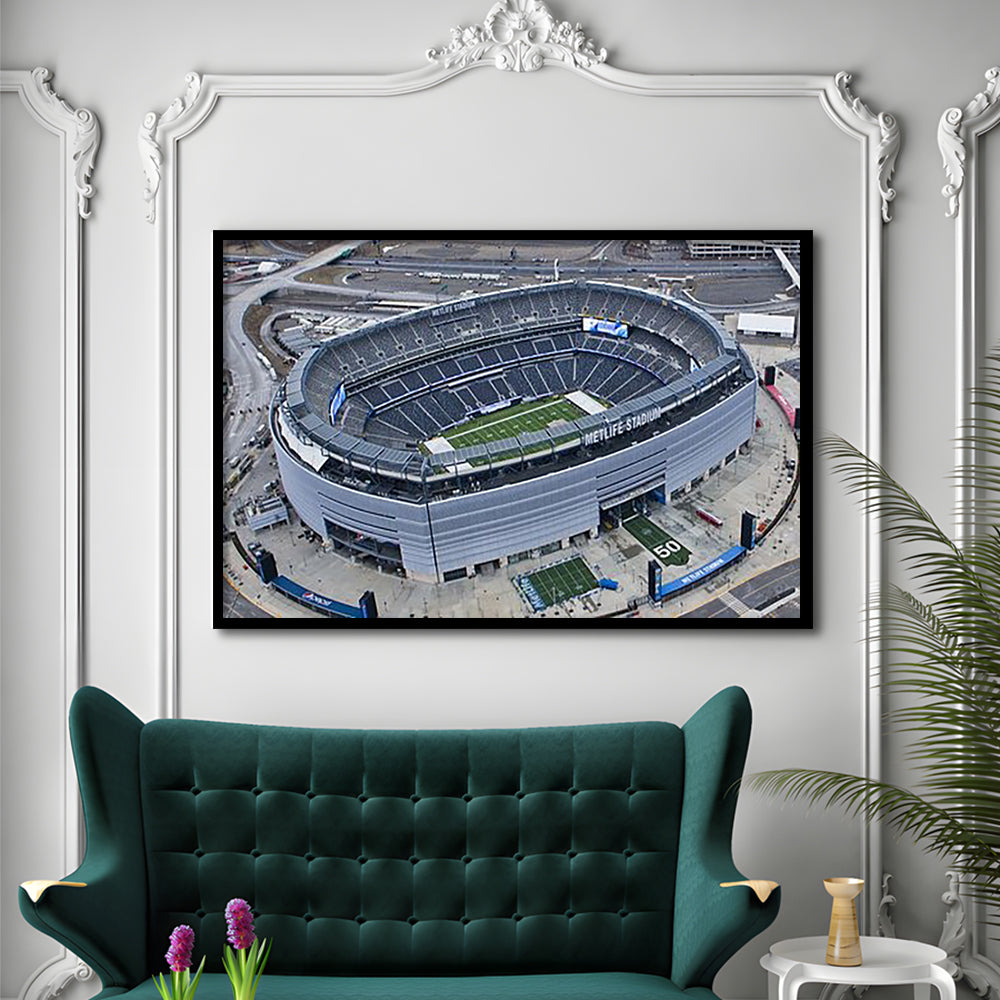 Empty MetLife Stadium, Stadium Canvas, Sport Art, Gift for him, Framed Art Print Wall Decor, Picture Framed