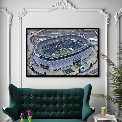 Empty MetLife Stadium, Stadium Canvas, Sport Art, Gift for him, Framed Art Print Wall Decor, Picture Framed