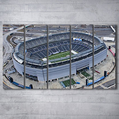 Empty MetLife Stadium, Stadium Canvas, Sport Art, 5 Panel B, Extra Large Canvas, Canvas Print Wall Art