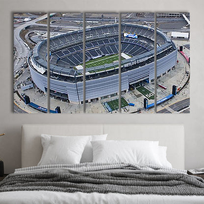 Empty MetLife Stadium, Stadium Canvas, Sport Art, 5 Panel B, Extra Large Canvas, Canvas Print Wall Art