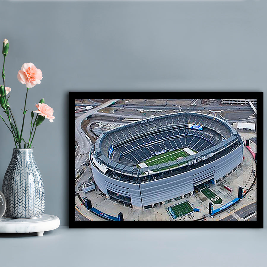 Empty MetLife Stadium, Stadium Canvas, Sport Art, Gift for him, Framed Art Print Wall Decor, Picture Framed