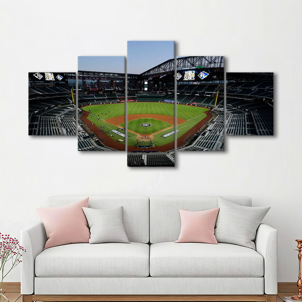 Empty Stadium at Globe Life Field, Stadium Canvas, Sport Art, Gift for him, 5 Panel, Large Canvas, Canvas Print Wall Art