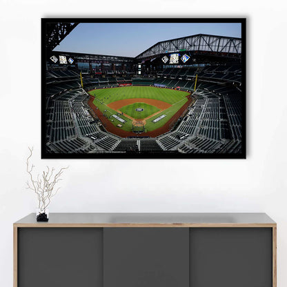 Empty Stadium at Globe Life Field, Stadium Canvas, Sport Art, Gift for him, Framed Art Print Wall Decor, Picture Framed