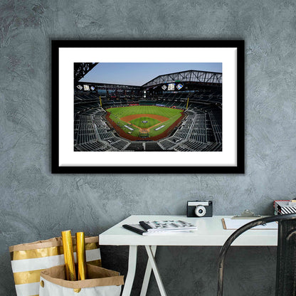 Empty Stadium at Globe Life Field, Stadium Canvas, Sport Art, Gift for him, White Border Framed Art Print Wall Decor