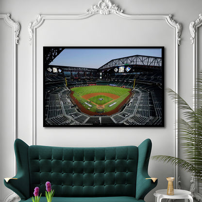 Empty Stadium at Globe Life Field, Stadium Canvas, Sport Art, Gift for him, Framed Art Print Wall Decor, Picture Framed