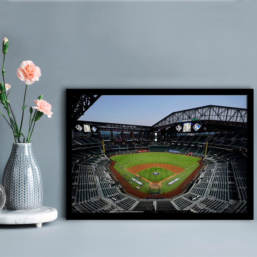 Empty Stadium at Globe Life Field, Stadium Canvas, Sport Art, Gift for him, Framed Art Print Wall Decor, Picture Framed