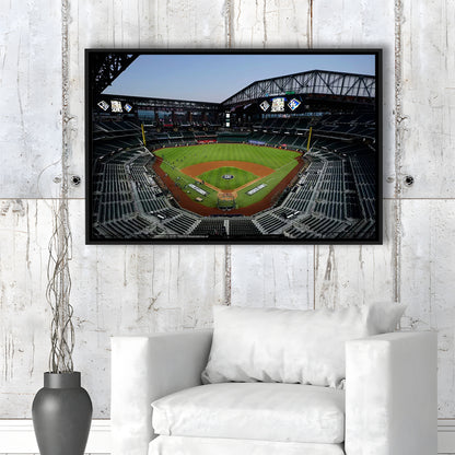 Empty Stadium at Globe Life Field, Stadium Canvas, Sport Art, Framed Canvas Print Wall Art, Floating Frame