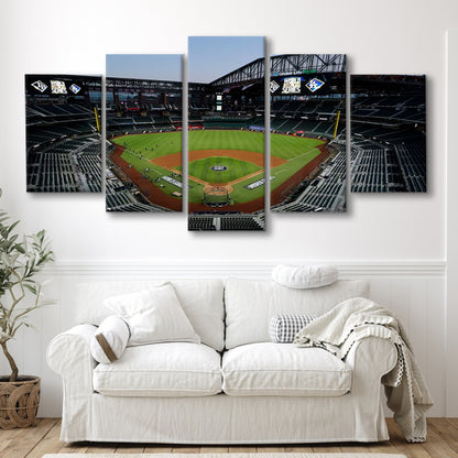 Empty Stadium at Globe Life Field, Stadium Canvas, Sport Art, Gift for him, 5 Panel, Large Canvas, Canvas Print Wall Art
