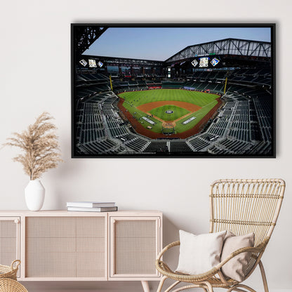 Empty Stadium at Globe Life Field, Stadium Canvas, Sport Art, Framed Canvas Print Wall Art, Floating Frame