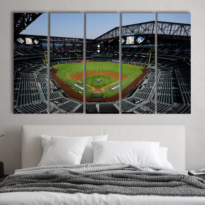 Empty Stadium at Globe Life Field, Stadium Canvas, Sport Art, 5 Panel B, Extra Large Canvas, Canvas Print Wall Art