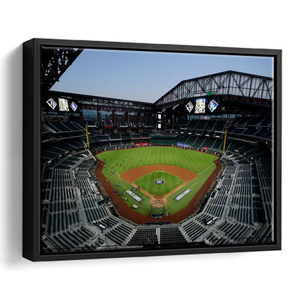 Empty Stadium at Globe Life Field, Stadium Canvas, Sport Art, Framed Canvas Print Wall Art, Floating Frame