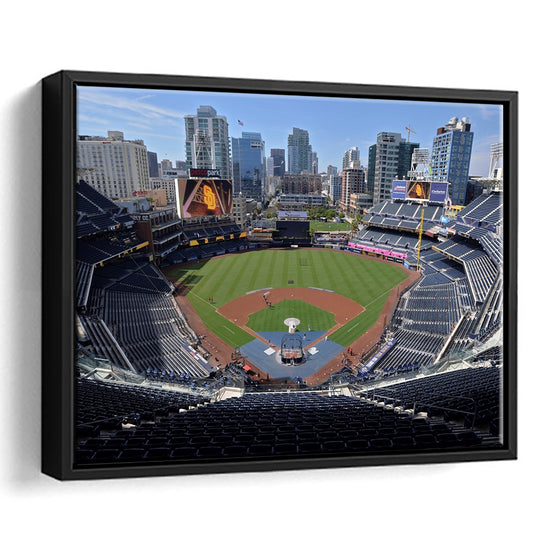 Empty Stadium of Petco Park, Stadium Canvas, Sport Art, Framed Canvas Print Wall Art, Floating Frame