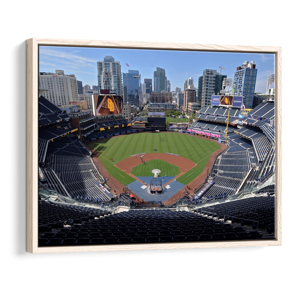 Empty Stadium of Petco Park, Stadium Canvas, Sport Art, Framed Canvas Print Wall Art, Floating Frame