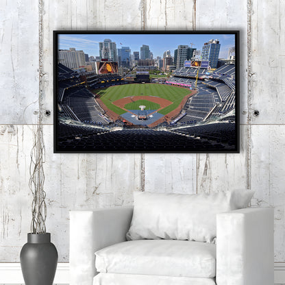 Empty Stadium of Petco Park, Stadium Canvas, Sport Art, Framed Canvas Print Wall Art, Floating Frame