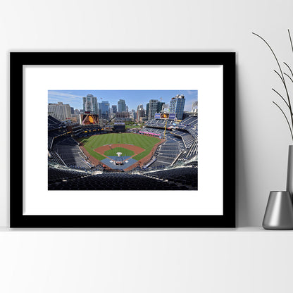 Empty Stadium of Petco Park, Stadium Canvas, Sport Art, Gift for him, White Border Framed Art Print Wall Decor