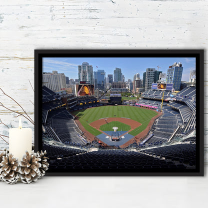 Empty Stadium of Petco Park, Stadium Canvas, Sport Art, Framed Canvas Print Wall Art, Floating Frame
