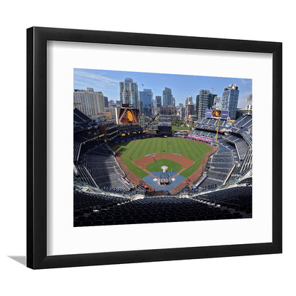 Empty Stadium of Petco Park, Stadium Canvas, Sport Art, Gift for him, White Border Framed Art Print Wall Decor