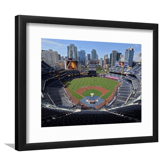 Empty Stadium of Petco Park, Stadium Canvas, Sport Art, Gift for him, White Border Framed Art Print Wall Decor