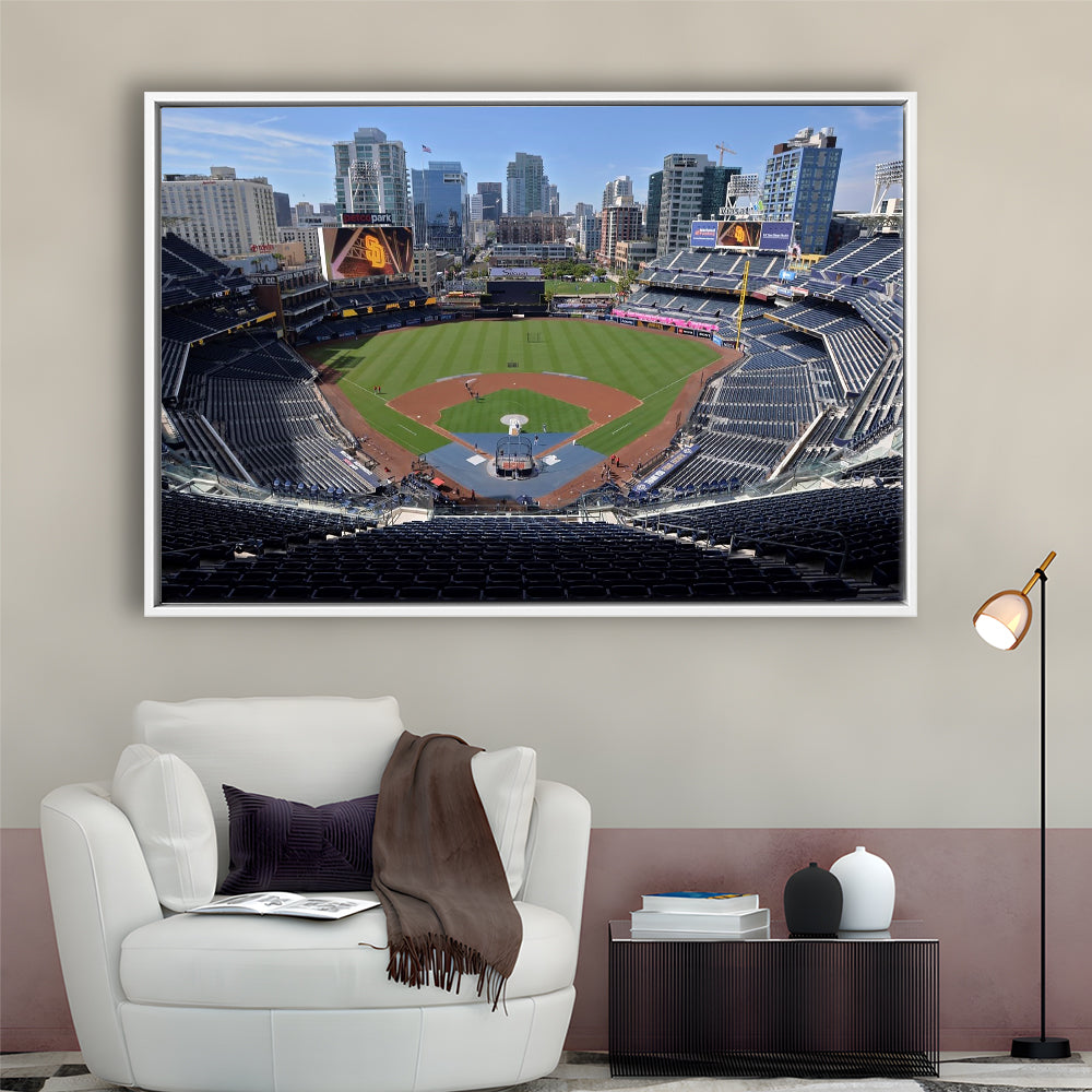Empty Stadium of Petco Park, Stadium Canvas, Sport Art, Framed Canvas Print Wall Art, Floating Frame