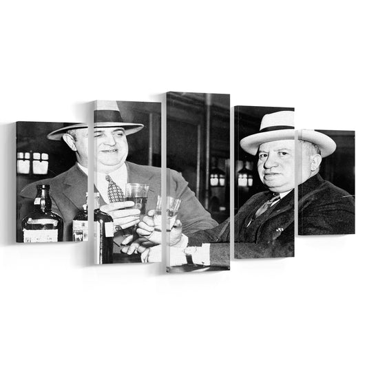 End Of Prohibition, Black and White, Vintage Print, Prohibition Decor, Bar Art Decor, Mixed 5 Pieces Canvas Print