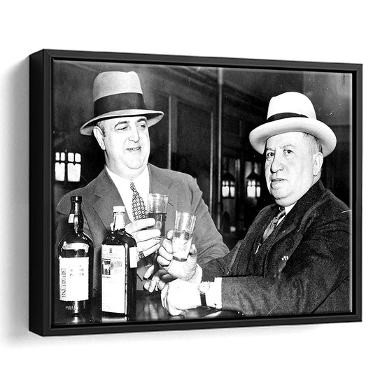 End Of Prohibition, Black and White, Vintage Print, Prohibition Decor, Bar Art Decor, Floating Framed Canvas Print