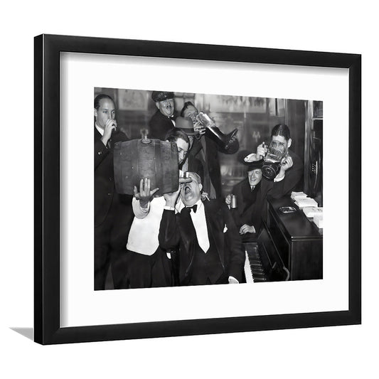 End of Prohibition Print, Black and White, Bar Cart Print, Pub Art Decor, Framed Art Print White Border Wall Decor