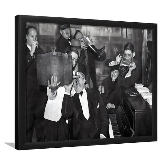 End of Prohibition Print, Black and White, Vintage Photo, Bar Cart Print, Pub Art Decor, Framed Art Print Wall Decor
