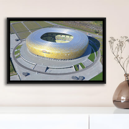 Energa Stadium in Poland, Stadium Canvas, Sport Art, Framed Canvas Print Wall Art, Floating Frame