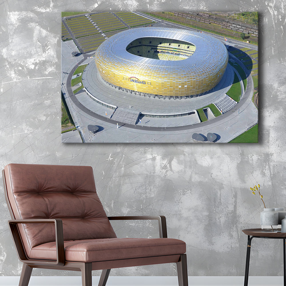 Energa Stadium in Poland, Stadium Canvas, Sport Art, Gift for him, Man Cave Decor, Art Print, Canvas Print Wall Art