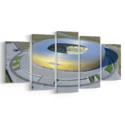 Energa Stadium in Poland, Stadium Canvas, Sport Art, Gift for him, 5 Panel, Large Canvas, Canvas Print Wall Art