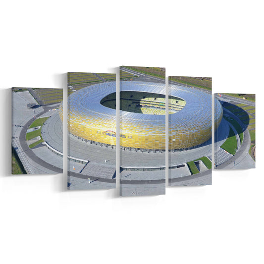 Energa Stadium in Poland, Stadium Canvas, Sport Art, Gift for him, 5 Panel, Large Canvas, Canvas Print Wall Art