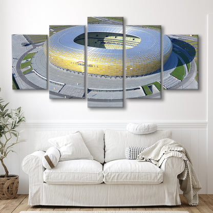 Energa Stadium in Poland, Stadium Canvas, Sport Art, Gift for him, 5 Panel, Large Canvas, Canvas Print Wall Art