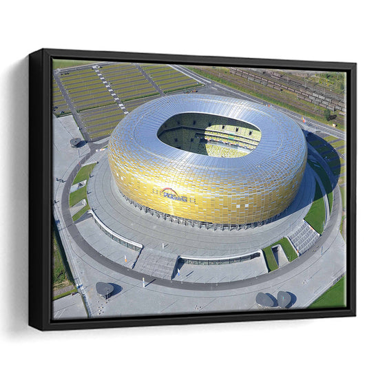 Energa Stadium in Poland, Stadium Canvas, Sport Art, Framed Canvas Print Wall Art, Floating Frame