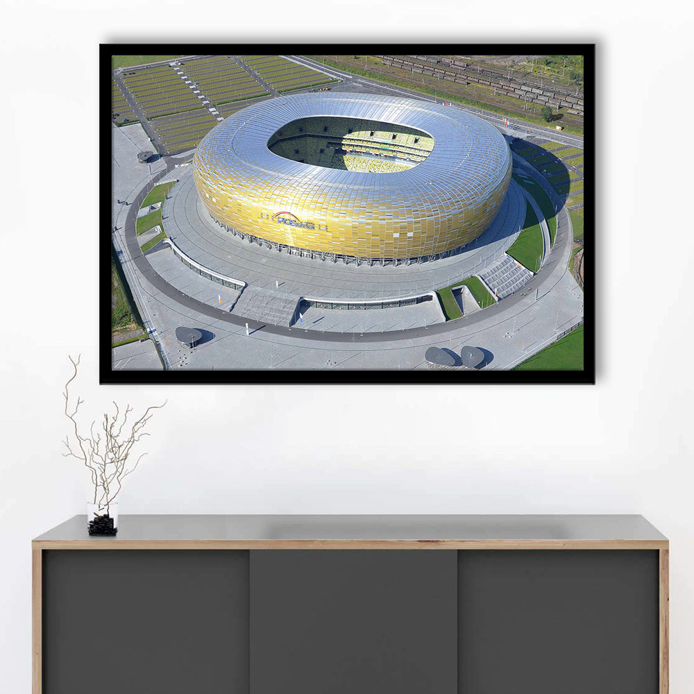 Energa Stadium in Poland, Stadium Canvas, Sport Art, Gift for him, Framed Art Print Wall Decor, Picture Framed
