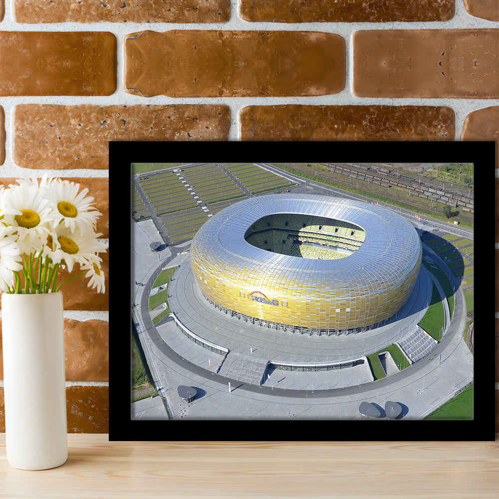 Energa Stadium in Poland, Stadium Canvas, Sport Art, Gift for him, Framed Art Print Wall Decor, Picture Framed