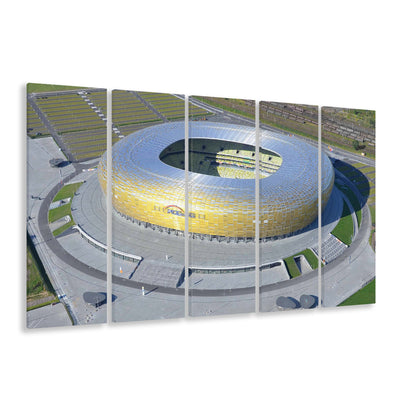 Energa Stadium in Poland, Stadium Canvas, Sport Art, 5 Panel B, Extra Large Canvas, Canvas Print Wall Art