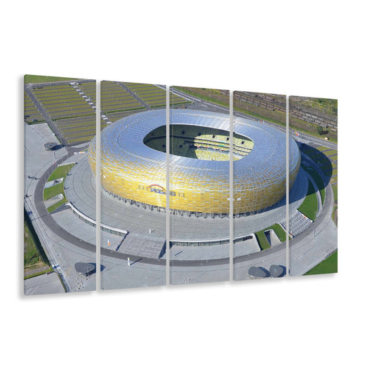 Energa Stadium in Poland, Stadium Canvas, Sport Art, 5 Panel B, Extra Large Canvas, Canvas Print Wall Art
