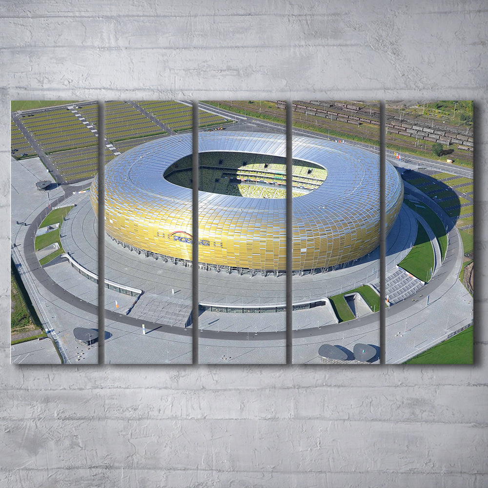 Energa Stadium in Poland, Stadium Canvas, Sport Art, 5 Panel B, Extra Large Canvas, Canvas Print Wall Art