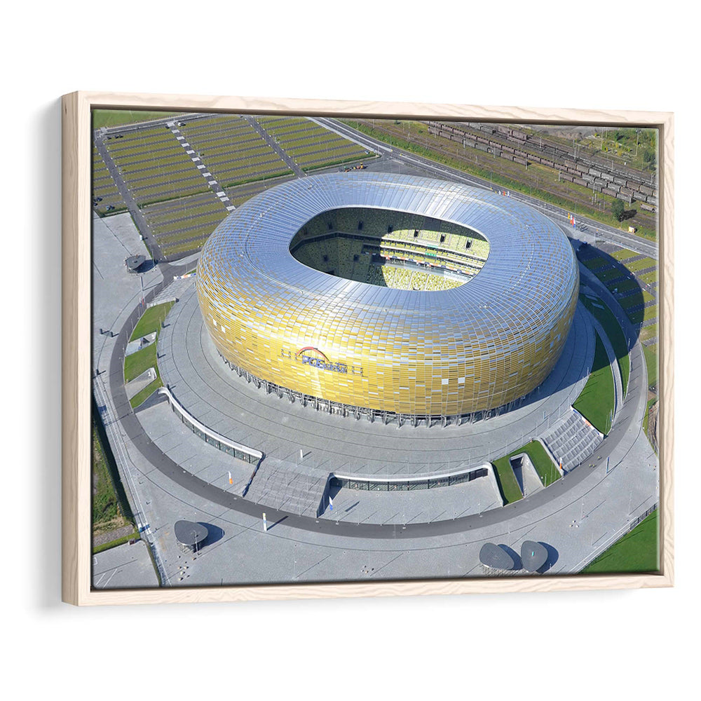 Energa Stadium in Poland, Stadium Canvas, Sport Art, Framed Canvas Print Wall Art, Floating Frame
